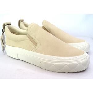 Nwt ZARA Cream Suede Leather Slip On Thick Sole Sneakers Women's 8 EU 39